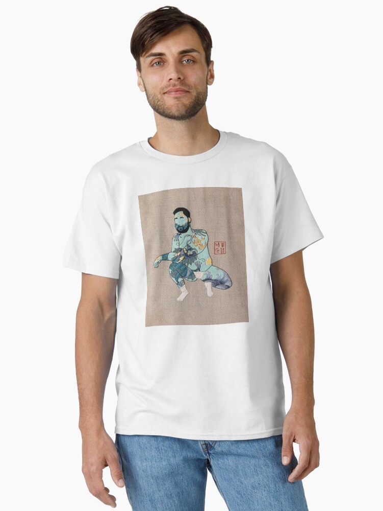 Thumbnail 1 of 7, Classic T-Shirt, Year of the Dragon (linen texture) designed and sold by CheckHIMOut.