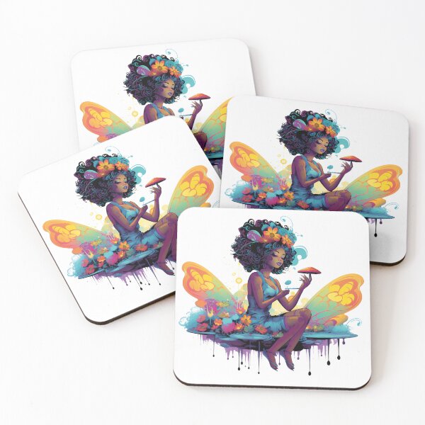 Item preview, African American Fairy in a mushroom designed and sold by Krasnovaovaova.