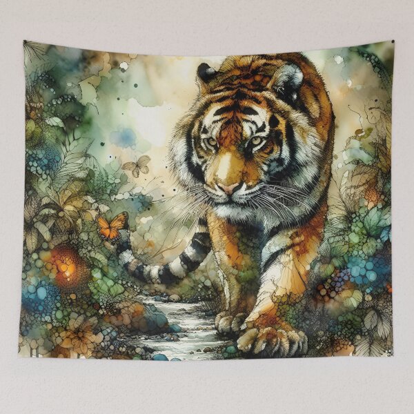 Item preview, Tiger Wall Art | Alcohol Ink Effect | Tiger Print | Wildlife Wall Art |  Digital Prints | Wild Cats designed and sold by Artsyowlscrafts.