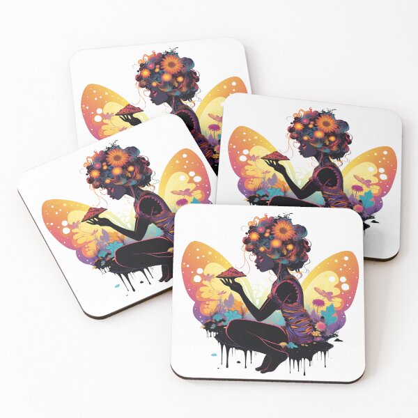 Item preview, African American Fairy in a mushroom designed and sold by Krasnovaovaova.