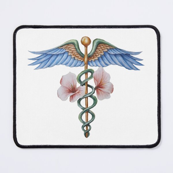 Item preview, A Symbol of Renewed Health - Floral Caduceus designed and sold by EmeraldeaArt.