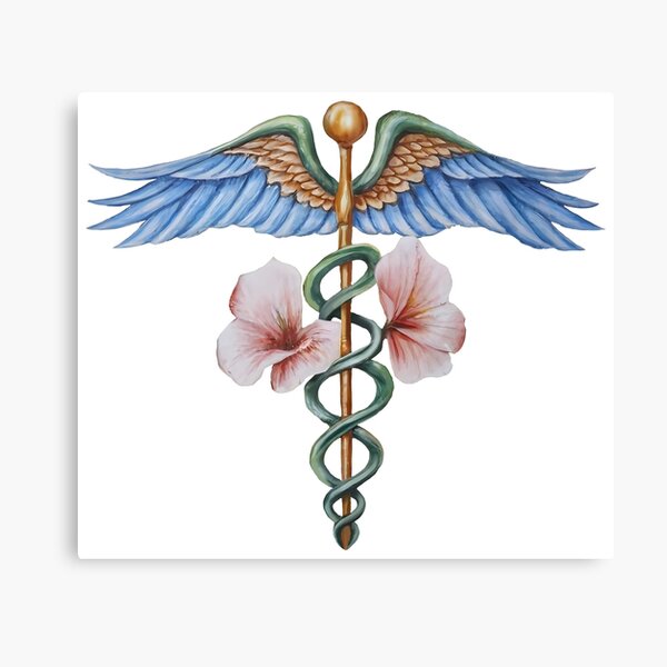 Item preview, A Symbol of Renewed Health - Floral Caduceus designed and sold by EmeraldeaArt.