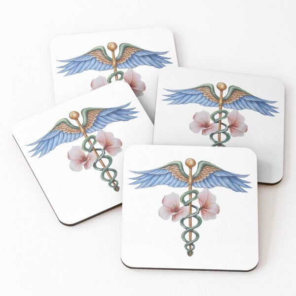 Item preview, A Symbol of Renewed Health - Floral Caduceus designed and sold by EmeraldeaArt.