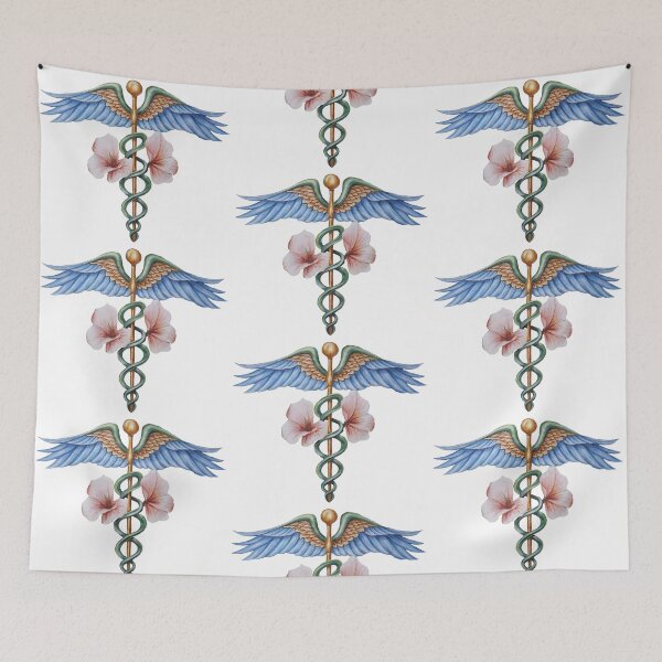 Item preview, A Symbol of Renewed Health - Floral Caduceus designed and sold by EmeraldeaArt.