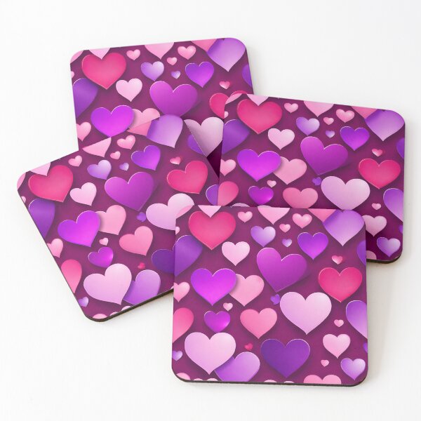 Item preview, Valentine's Day Purple Pink Hearts Pattern 02 designed and sold by Artekinium.