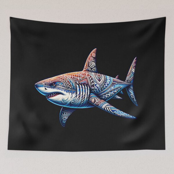 Item preview, Great White Shark Polynesian Tribal Design designed and sold by HippieFarms11.