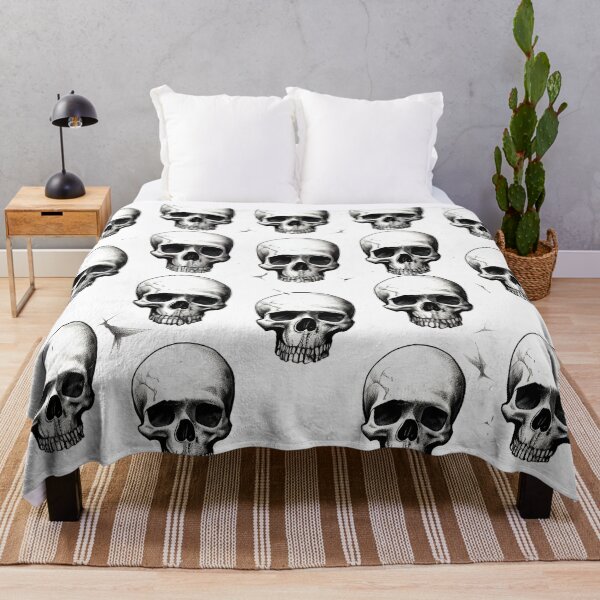 Item preview, Black and white skull pattern designed and sold by dcrc.