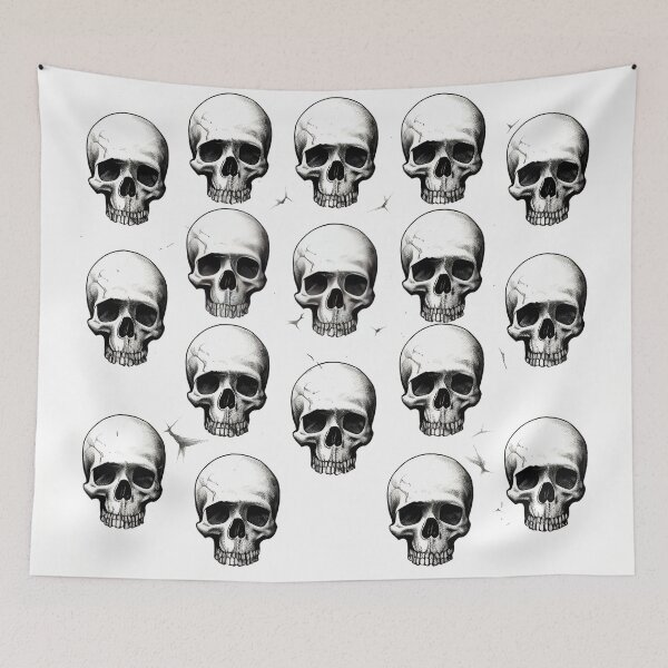 Item preview, Black and white skull pattern  designed and sold by dcrc.