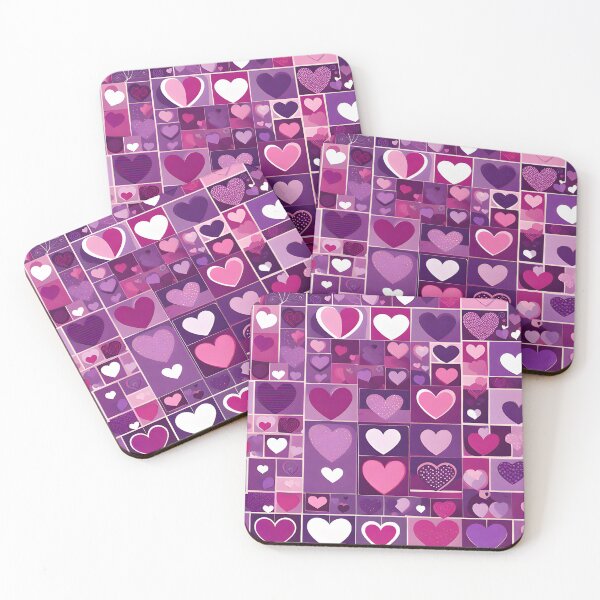 Item preview, Valentine's Day Hearts Pink Purple Pattern 03 designed and sold by Artekinium.