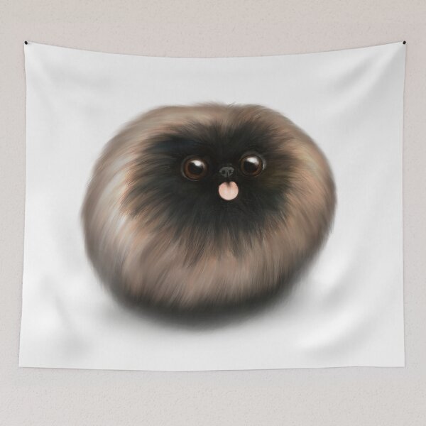 Item preview, Happy Pekingese dog acrylic / digital painting designed and sold by Funsize-Art.