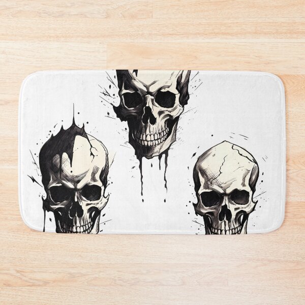 Item preview, Black and white skull pattern  designed and sold by dcrc.