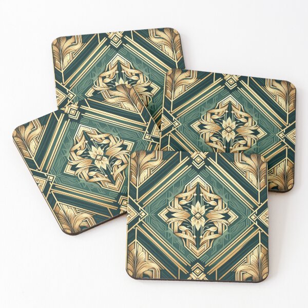Item preview, Emerald Art Deco Wallpaper 2 designed and sold by ollie-shop.