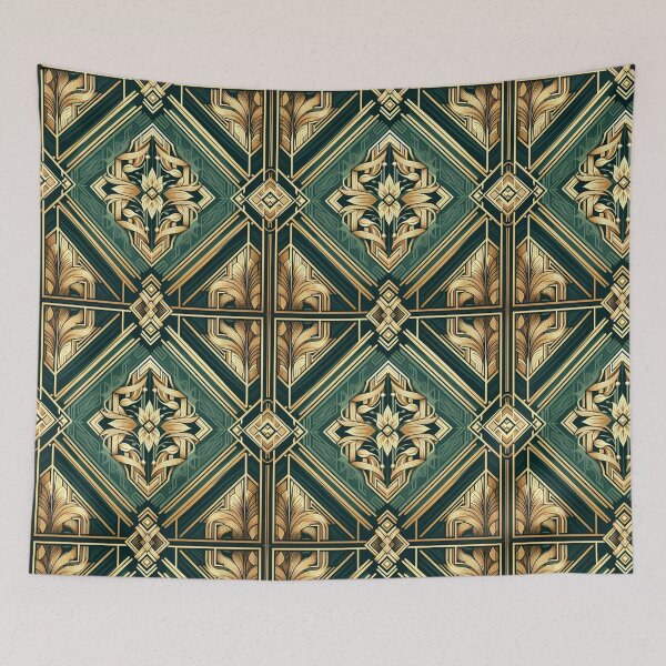 Item preview, Emerald Art Deco Wallpaper 2 designed and sold by ollie-shop.