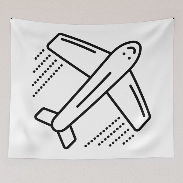 Item preview, Single airplane black line illustration designed and sold by OM-lova.