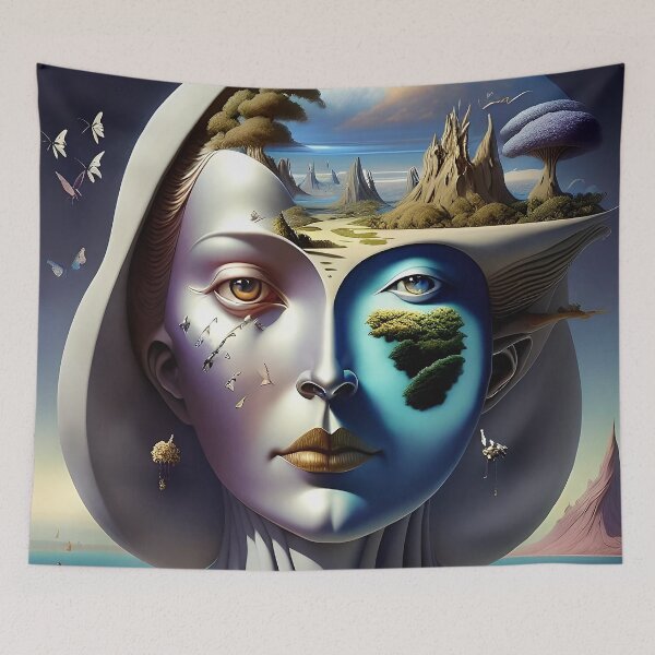 Item preview, A Surreal Fantasy Portrait Landscape  designed and sold by artmanikin.