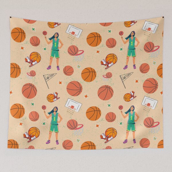 Item preview, Basketball Party Favor Seamless Pattern Background for Her designed and sold by ottrain.