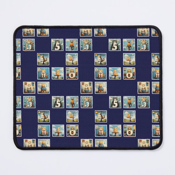 Item preview, Cats with Numbers on a Blue Brick Wall | Numerals | Cat Illustration | Cat Art designed and sold by UnhingedBird.