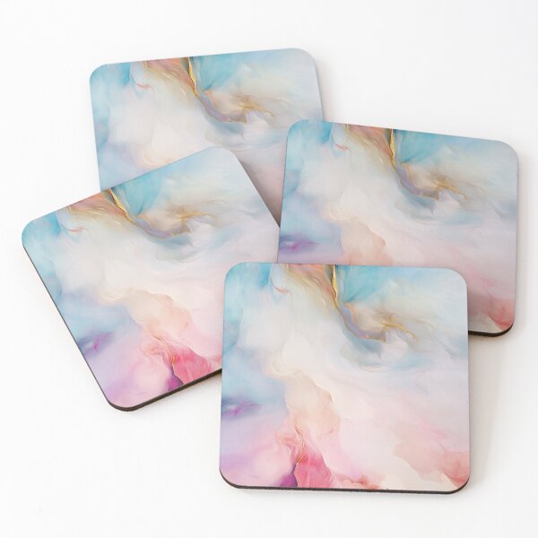 Item preview, Dreamy Pastel Rainbow Ocean Coral Resin Pour Art designed and sold by PaperScaped.