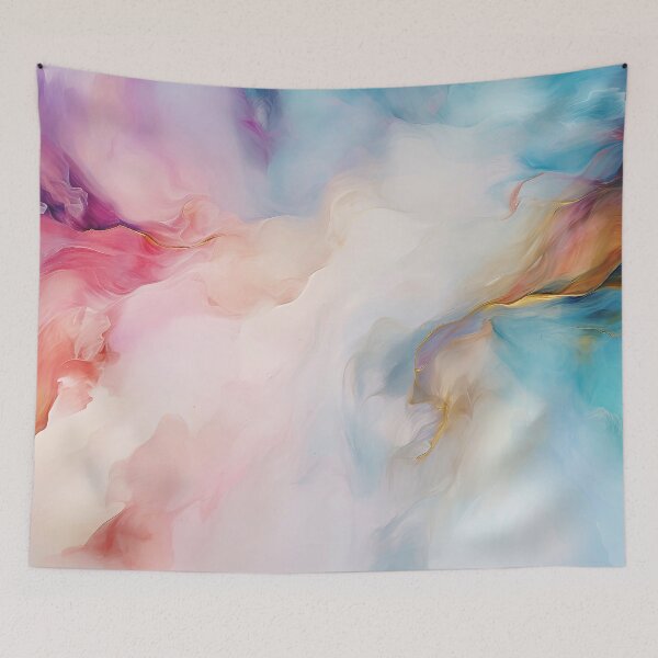 Item preview, Dreamy Pastel Rainbow Ocean Coral Resin Pour Art designed and sold by PaperScaped.