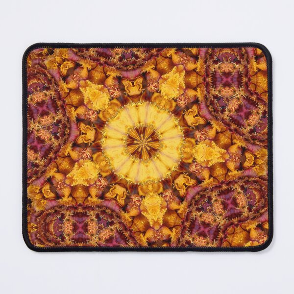 Item preview, Yellow and brown caleidoscope pattern of strange spiky tulip leaves designed and sold by DahliaVivaldi.