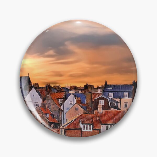 Item preview, Whitby Rooftops at night designed and sold by RosRidleyPhoto.