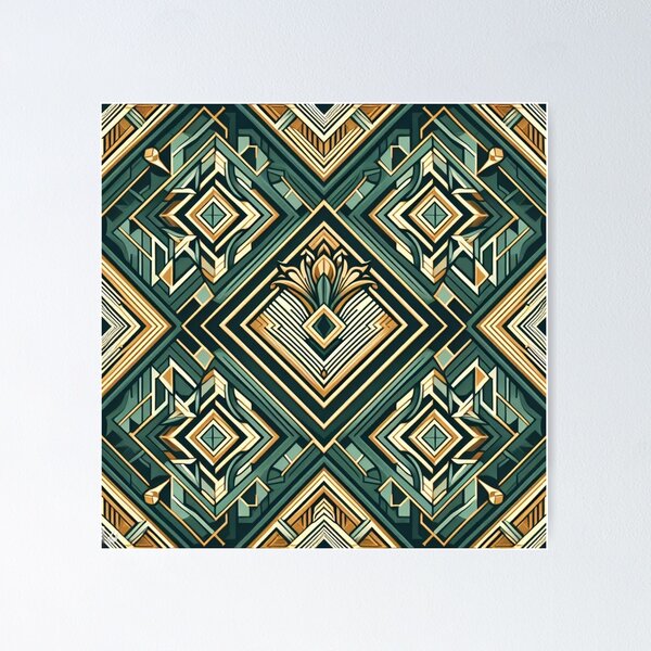 Item preview, Emerald Art Deco Wallpaper 4 designed and sold by ollie-shop.