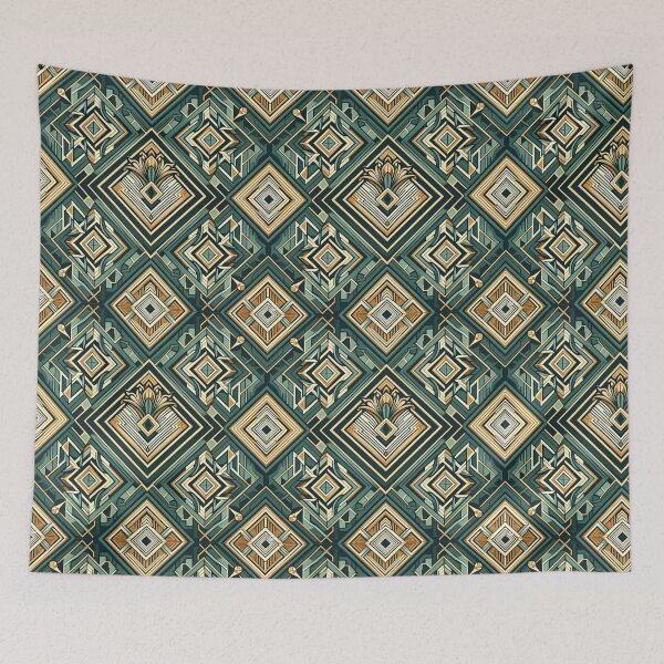 Item preview, Emerald Art Deco Wallpaper 4 designed and sold by ollie-shop.