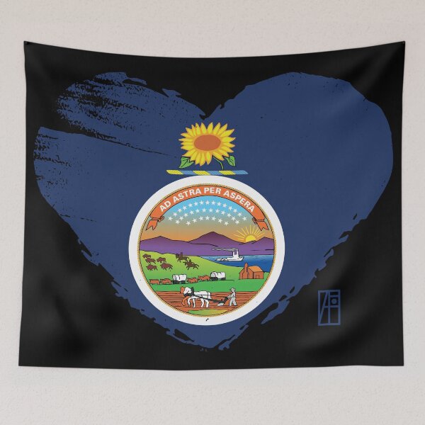 Item preview, U.S. State - I Love Kansas - Kansas Flag designed and sold by ArtProjectShop.