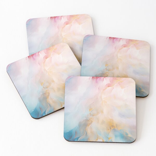 Item preview, Dreamy Pastel Rainbow Ocean Coral Resin Pour Art designed and sold by PaperScaped.