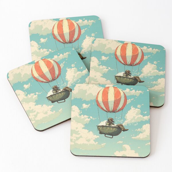 Item preview, Surreal scuba diver in a tub, hanging on a hot airballoon designed and sold by Rebelka.