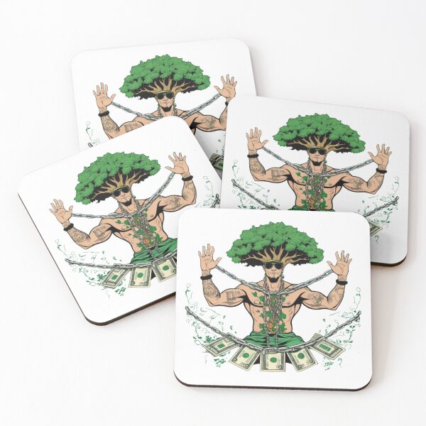 Item preview, tree man with chains, roots around him and tattoos designed and sold by stickersvnzla.