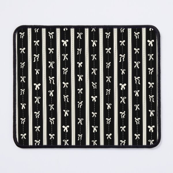 Item preview, Coquette beige Bows on a black and beige stripes background pattern designed and sold by marufemia.