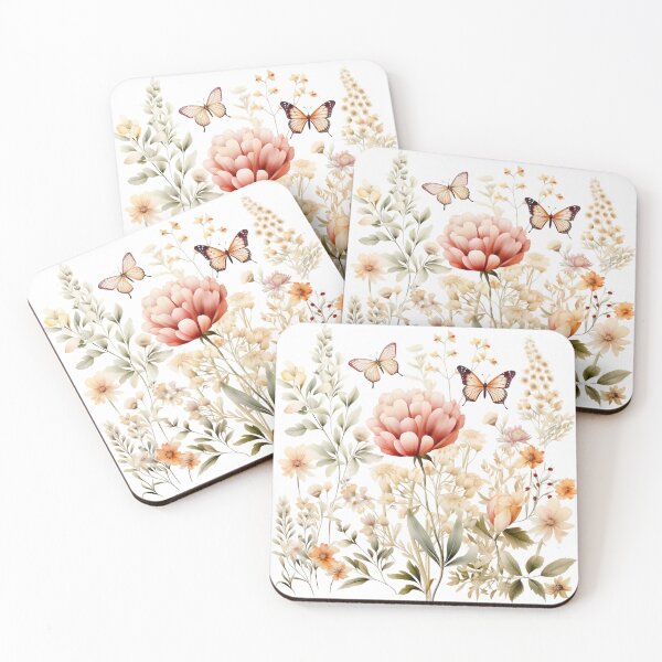 Item preview, Vintage Watercolor Flowers and Butterflies designed and sold by tmckaydesigns.