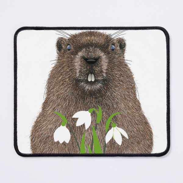Item preview, Groundhog With Bouquet Of Snowdrops ,Groundhog Day February 2024 designed and sold by Design 91maji.