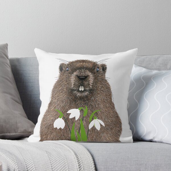 Item preview, Groundhog With Bouquet Of Snowdrops ,Groundhog Day February 2024 designed and sold by Design 91maji.