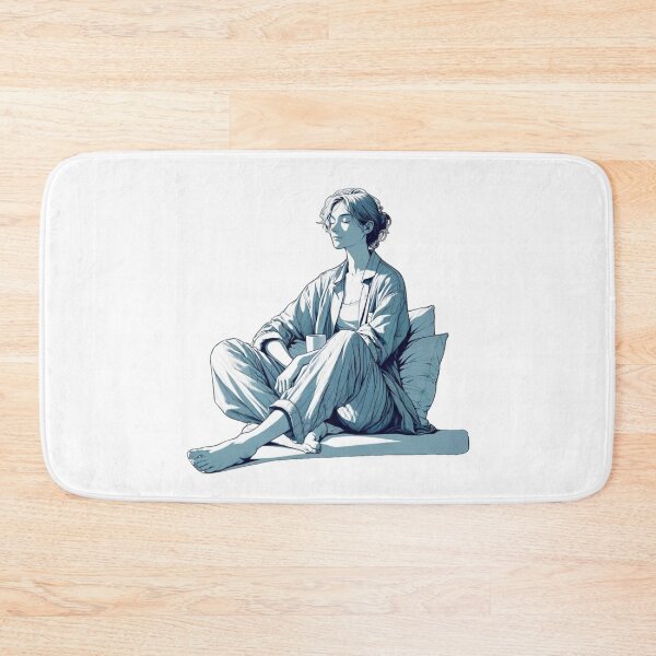 Item preview, Resolve to Relax Woman Resting Against a Wall with Pillows designed and sold by kylmllr101684.