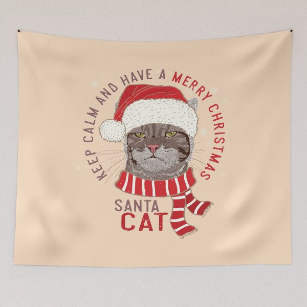 Item preview, Keep Calm and Have a Merry Christmas - Santa Cat designed and sold by LazyCaat.