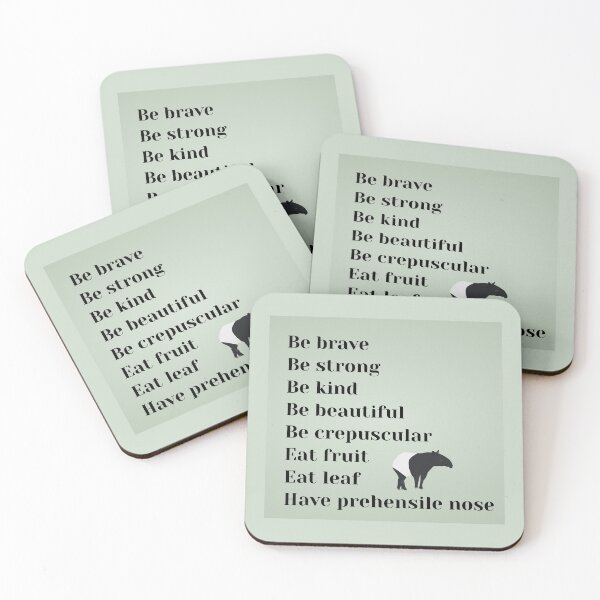 Item preview, Be Brave Be Strong Be Kind Tapir Inspirational Poster designed and sold by ThatIsSomething.