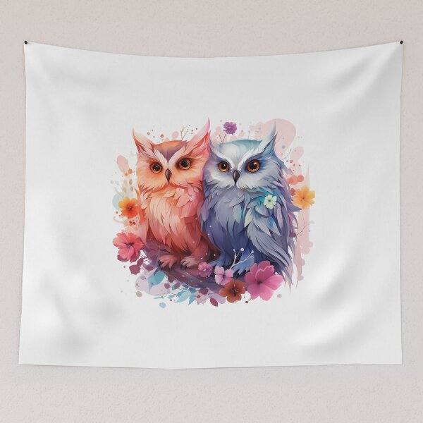 Item preview, Valentines Day Two Cute Owls in Love  designed and sold by Łukasz Glasow.