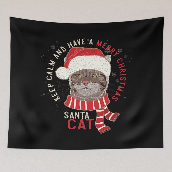 Item preview, Keep Calm and Have a Merry Christmas - Santa Cat designed and sold by LazyCaat.