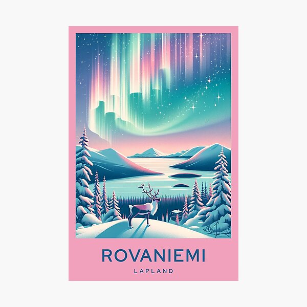 Item preview, Rovaniemi Finland Lapland - Digital Art Poster designed and sold by TravelMarvel.