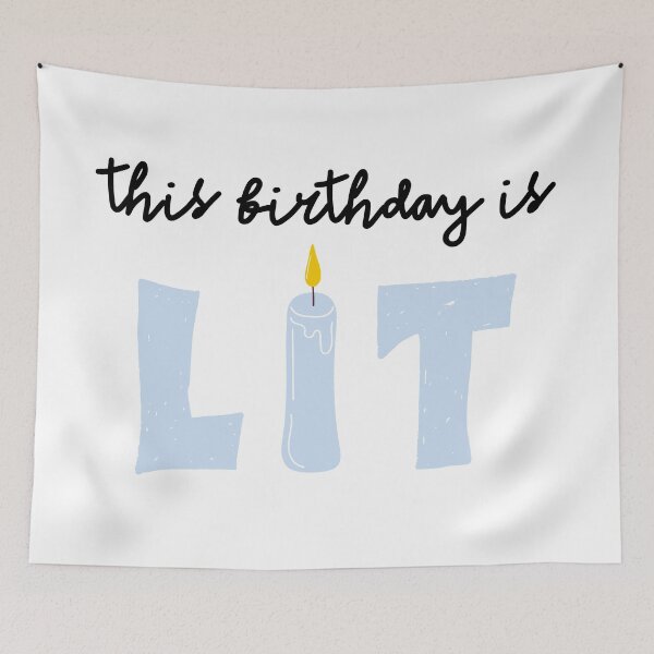 Item preview, This Birthday is Lit - Blue designed and sold by taffy-lemonade.
