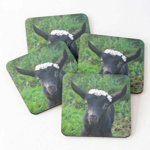 Item preview, Baby Goat with floral wreath designed and sold by CritterCapers.