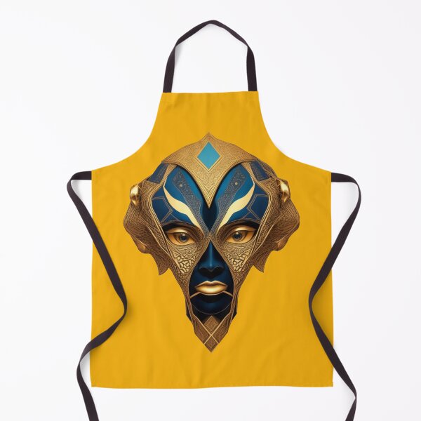 Artikelvorschau, Alien Kopf in Gold und Blau entworfen und verkauft von AD-Digital-Art.