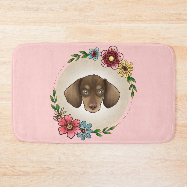 Item preview, Dachshund with flowers designed and sold by Agavadesigns.