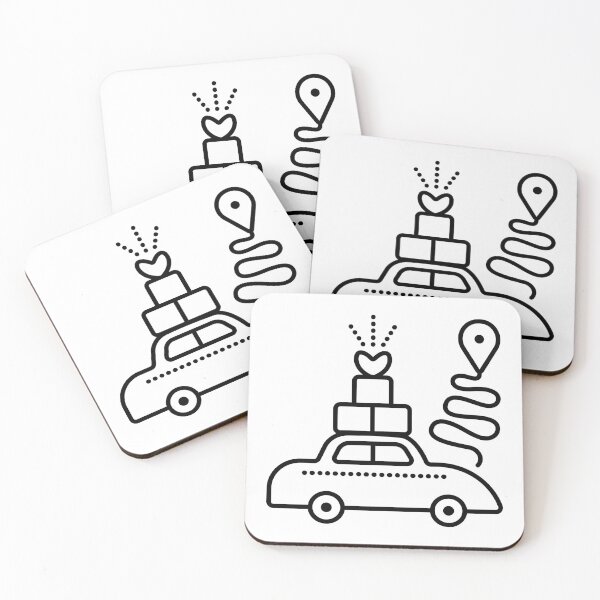 Item preview, Delivery by car black line illustration designed and sold by OM-lova.
