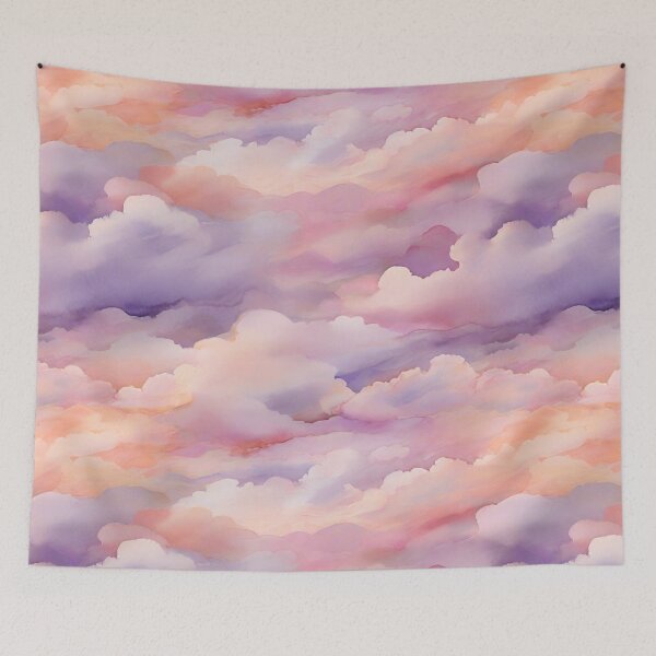 Item preview, dreamy watercolor background with pastel hues reminiscent of a sunrise. designed and sold by brokenpones.