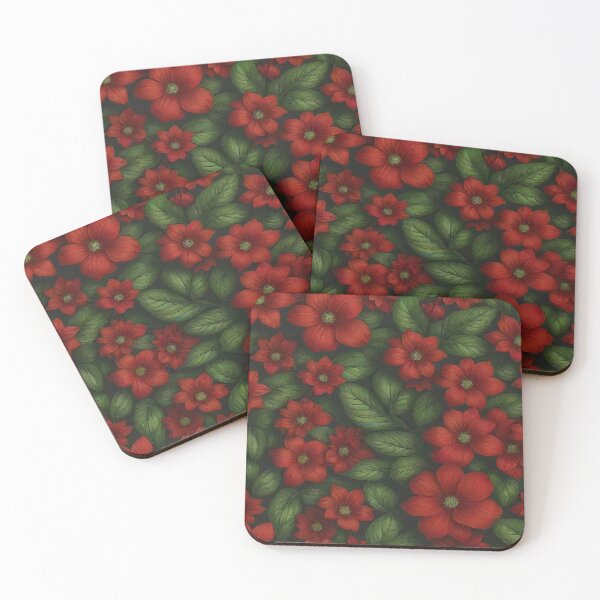 Item preview,  Red and Green Floral Harmony - A Blossom of Elegance! designed and sold by Rui Fernandes.