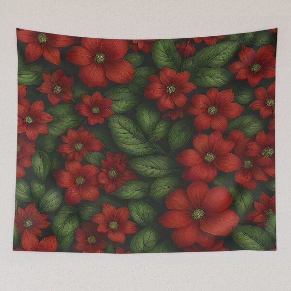 Item preview,  Red and Green Floral Harmony - A Blossom of Elegance! designed and sold by Rui Fernandes.