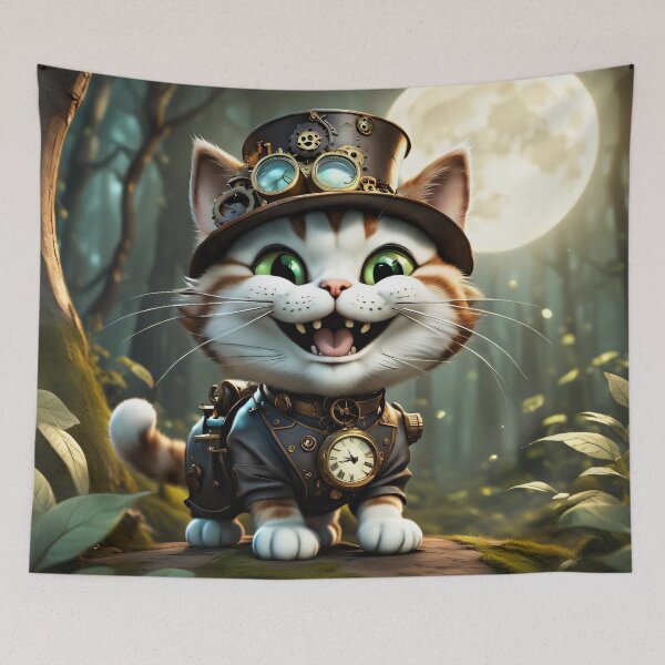 Item preview, Happy little steampunk cat designed and sold by LilithsDesires.